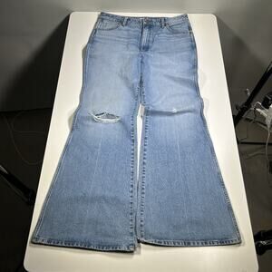 Wrangler Wanderer High Rise Flare Jeans 34x33 Light Wash Y2K Baggy